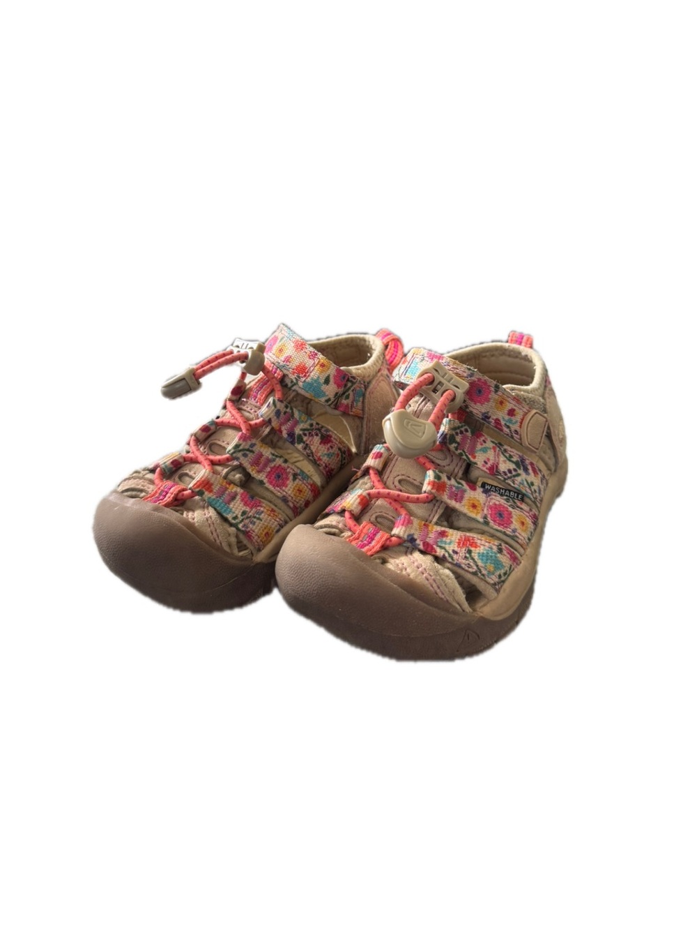 Keen Kids Sandals in Tan and Pink Floral Print